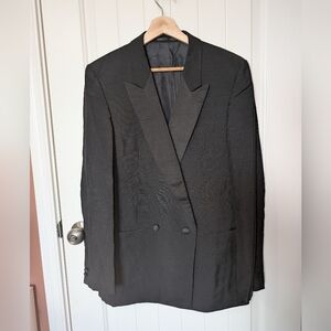 Vintage Modesto Bertotto Men’s Italian Wool/Mohair Blend Blazer Black